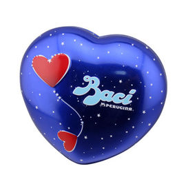 China Baci-Schokoladen-Zinn-Kasten-Herz geformtes Metall kann mit niedriger blauer Farbe fournisseur